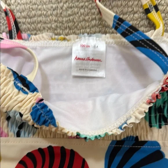 Hanna Andersson Blue and White Seashell One Piece Swimsuit - Picture 2 of 2